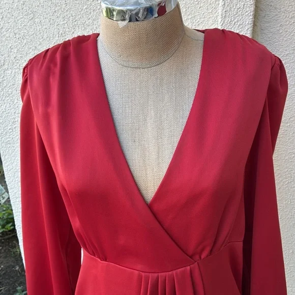 Sandro Paris Leana Wrap-Effect balloon sleeved mini dress from Neiman’s - Picture 3 of 16